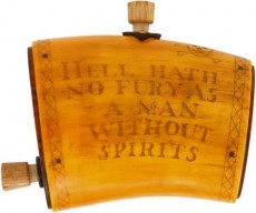 Gary Elsenbeck Rum Horn “HELL HATH NO FURY AS A MAN WITHOUT SPIRITS.”Photo by Gary Elsenbeck